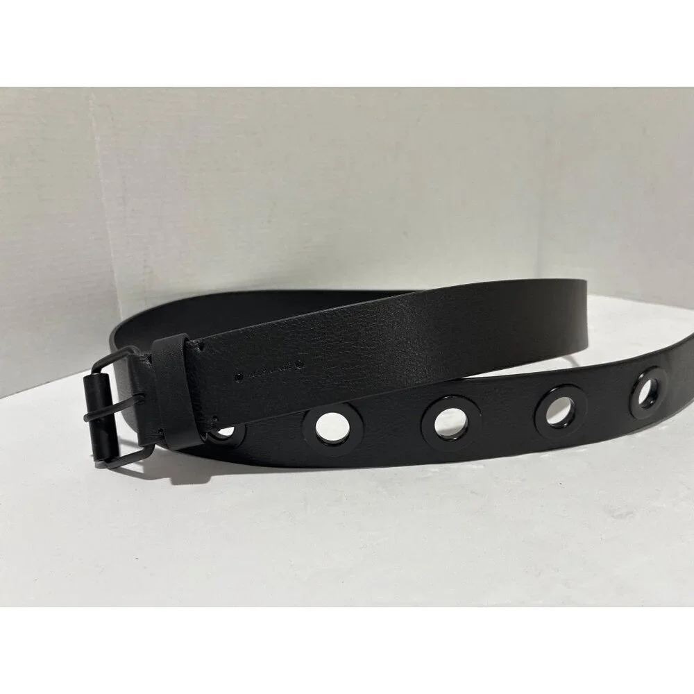 ALLSAINTS MEN'S GENUINE LEATHER BLACK BELT SIZE XL BLACK BUCKLE